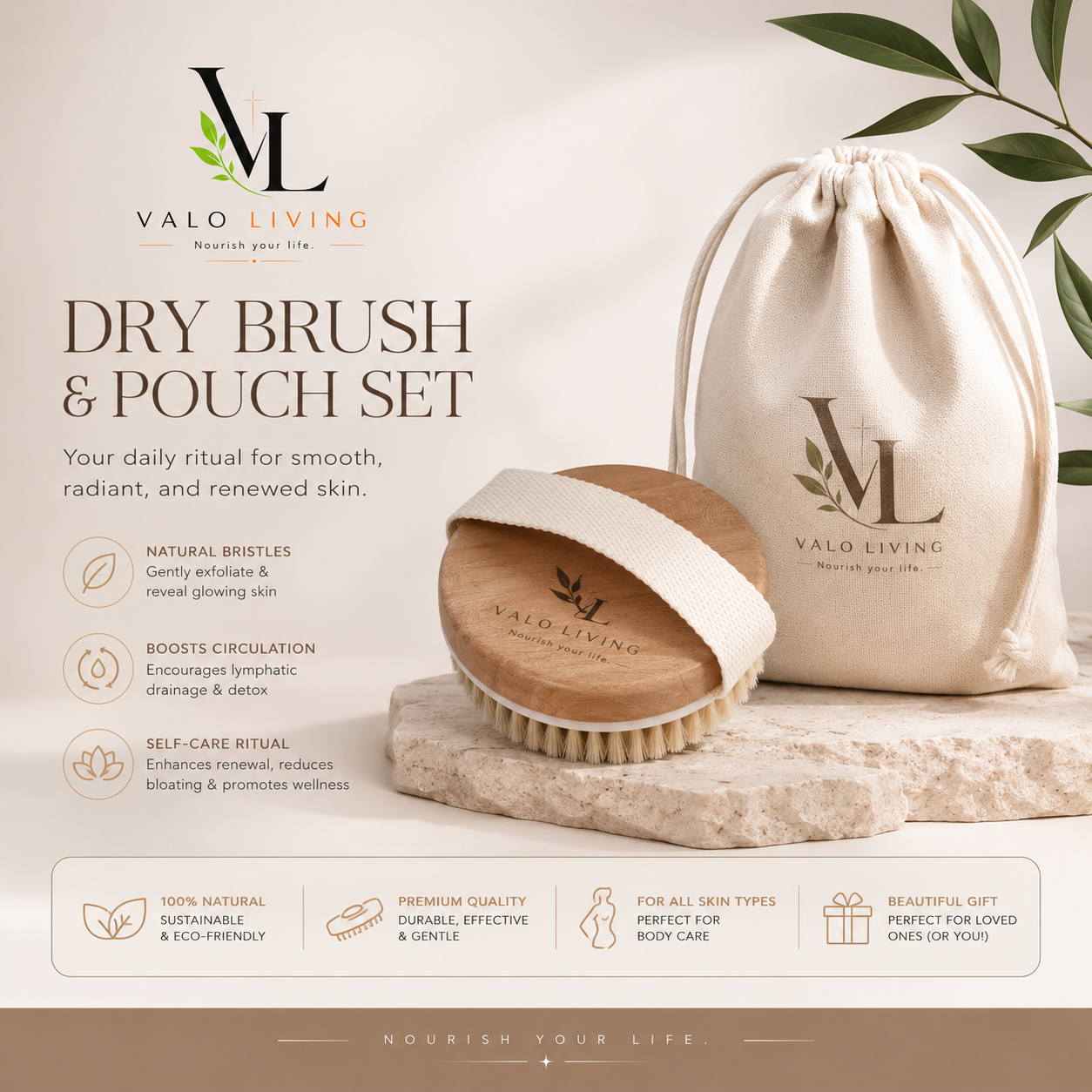 Dry Brush & Pouch set